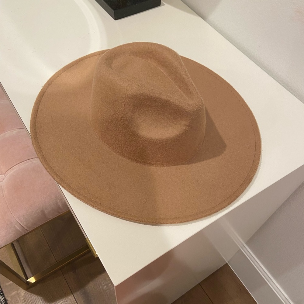 For next time camel wide brim fedora hat